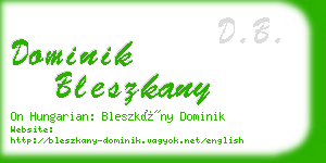 dominik bleszkany business card